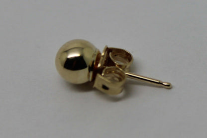 Genuine New 9ct 9kt Yellow Gold One Earring 4mm Stud Ball Earring