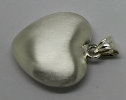 Sterling Silver Matt Finish 925 Medium Bubble Heart Pendant