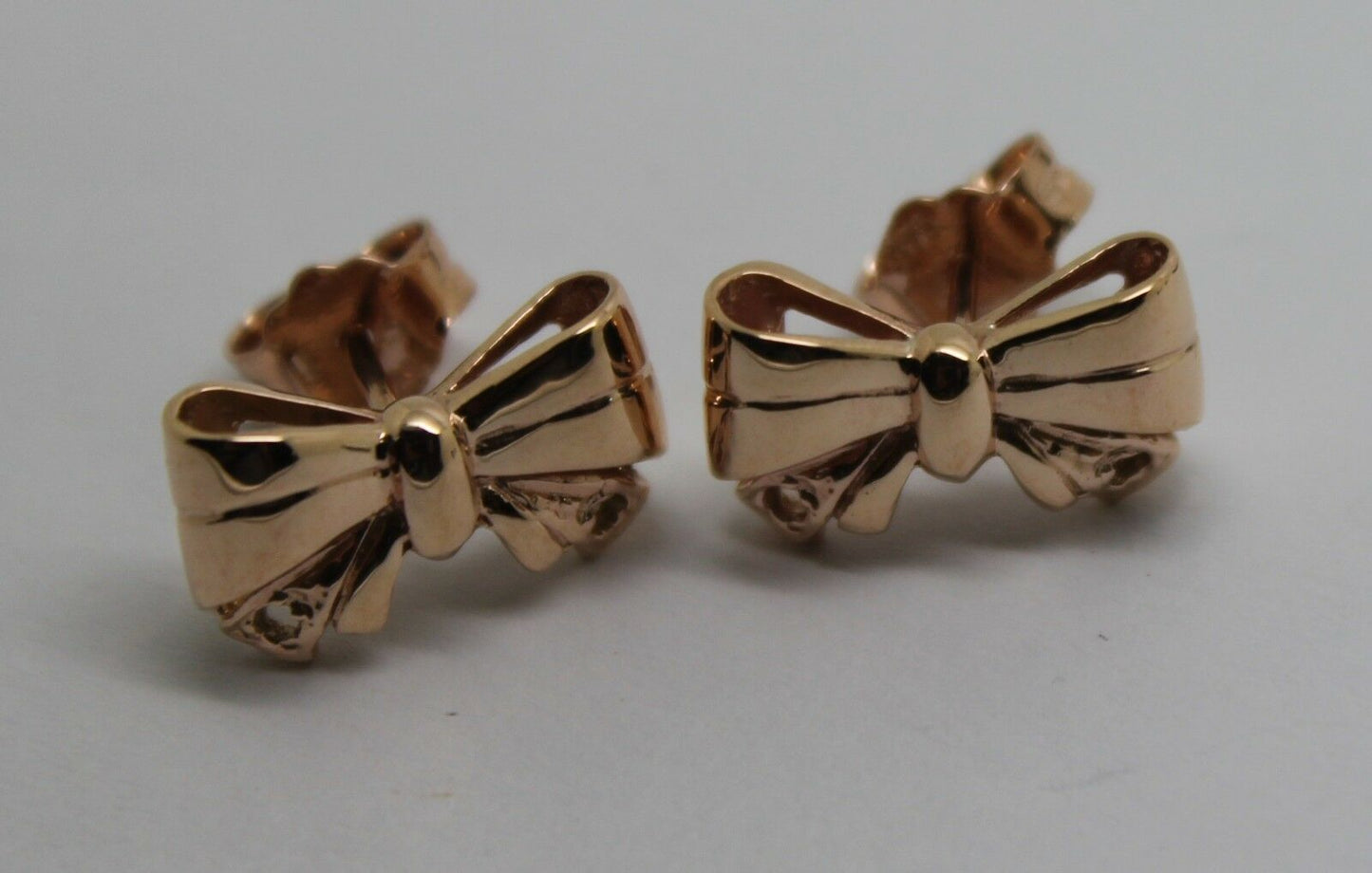 Genuine 9ct Rose Gold Butterfly Stud Earrings Set With Gemstone Of Your Choice