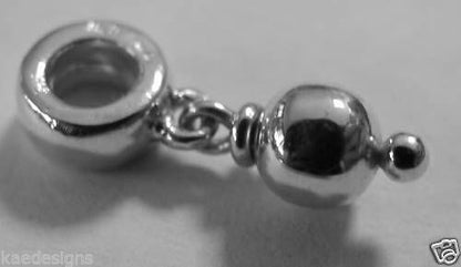 Genuine 9ct Yellow or Rose or White Gold or Silver Ball bead for charm bracelet