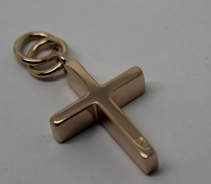 Kaedesigns, Genuine Solid Thin 9ct 9K Yellow, Rose or White Gold Plain Cross Pendant Double Bail