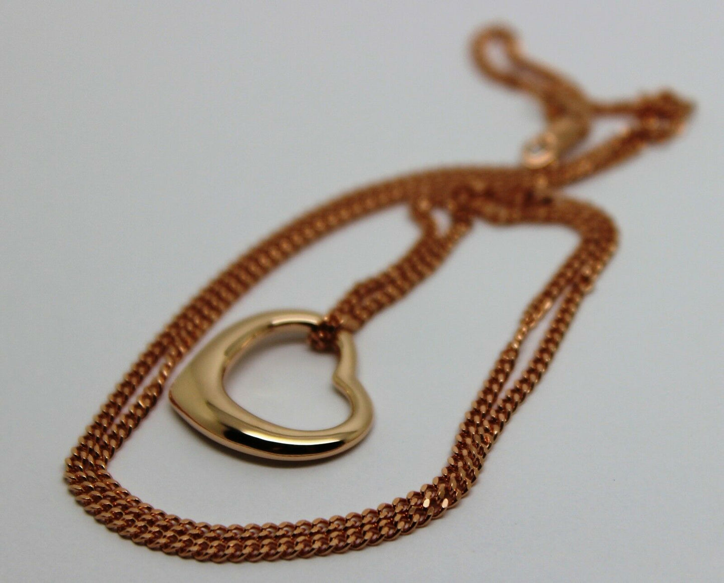 New 9ct 9kt Rose Gold / 375 Belcher Chain Necklace 44cm + Heart Pendant