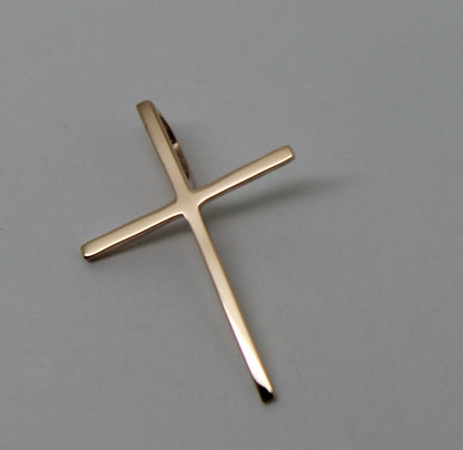 Kaedesigns Genuine Solid Delicate 9ct 9K Yellow, Rose Or White Gold Thin Plain Cross Pendant