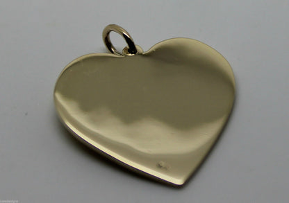 New Genuine 375 9ct Yellow Or Rose Or White Gold Large Heart Shield Pendant