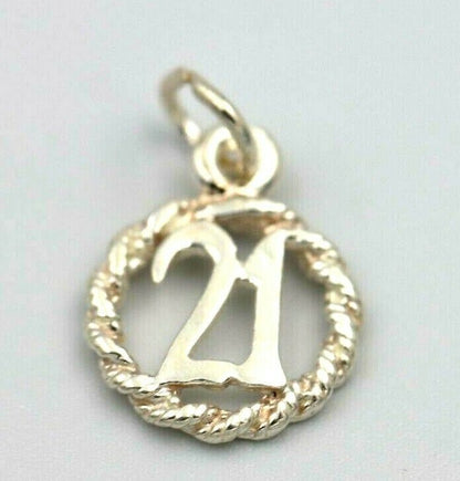 Kaedesigns New Solid Genuine Sterling Silver 21st Pendant or Charm