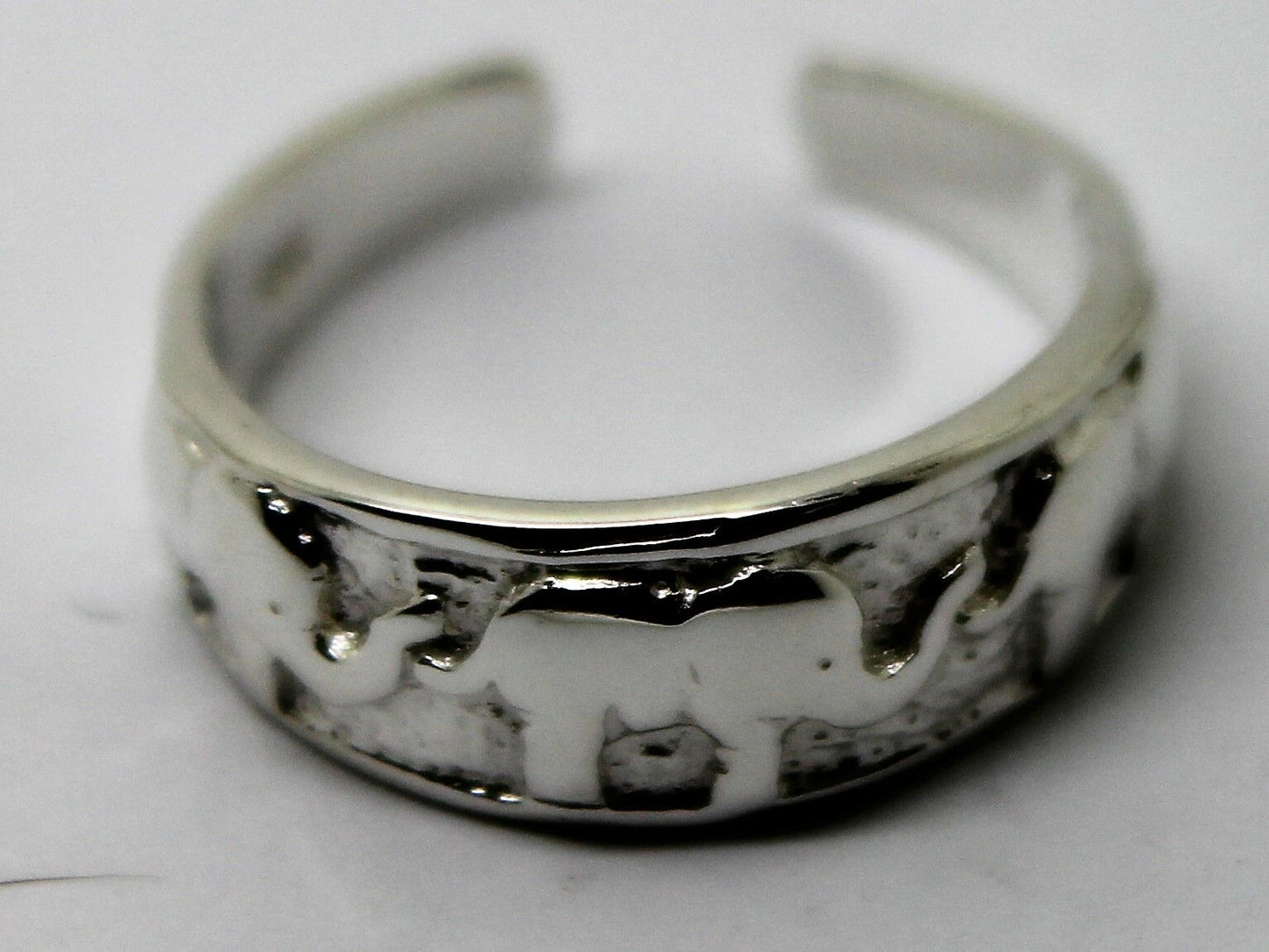 Genuine Solid Sterling Silver 925 Lucky Elephant Toe Ring