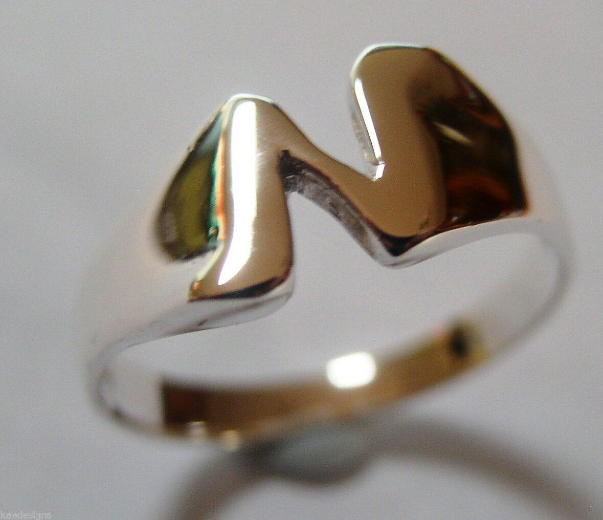 Genuine Solid 9ct 9K Yellow Or Rose Or White Gold 375 Large Initial Ring N