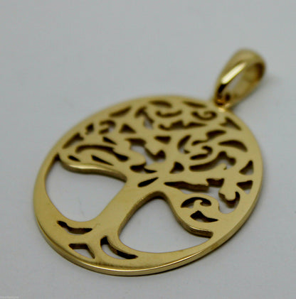 Genuine Heavy Solid 9ct Yellow Or Rose Or White Gold Tree Of Life Large Pendant