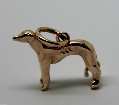 Kaedesigns, 3D 9ct Yellow Or Rose Or White Gold Greyhound Dog Charm Or Pendant