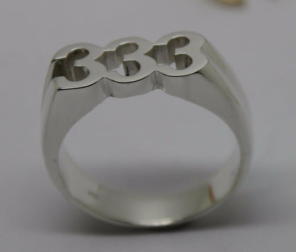 Kaedesigns, Custom Made Sterling Silver Large Ring With Your Choice Of 3 Numbers