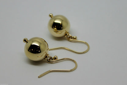 Kaedesigns 9ct Yellow Or White Or Rose Gold 12mm Hook Euro Ball Drop Earrings