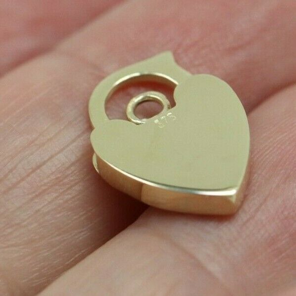 Small 12mm x 16mm 9ct 9k Yellow, Rose or White Gold Filigree Heart Pendant Padlock