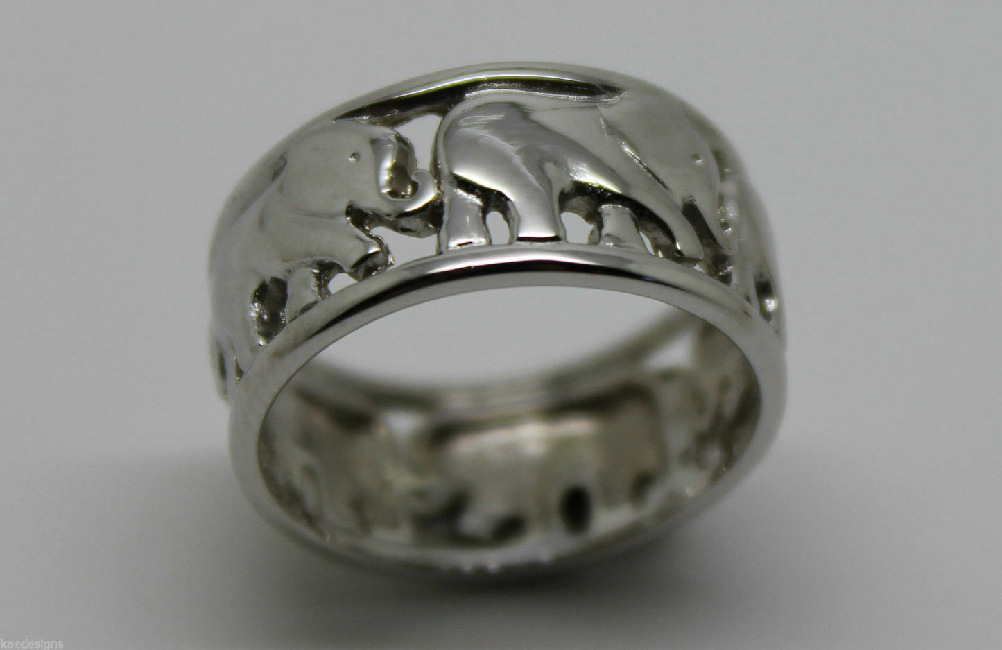 Kaedesigns, New Solid Sterling Silver 925 Wide Elephant Ring Sizes To Choose