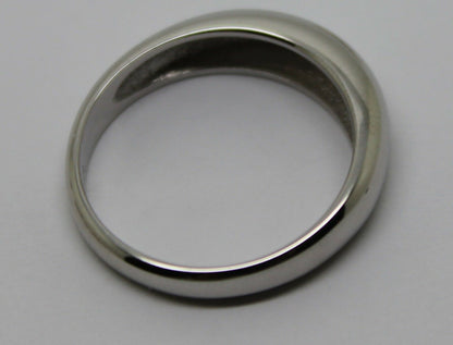 Size P Genuine 9ct White Gold Full Solid 5mm Dome Ring *Free Express Post In Oz