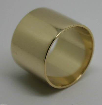 Size Q /  8 9ct Yellow, Rose or White Gold Full Solid 16mm Extra Wide Band Ring