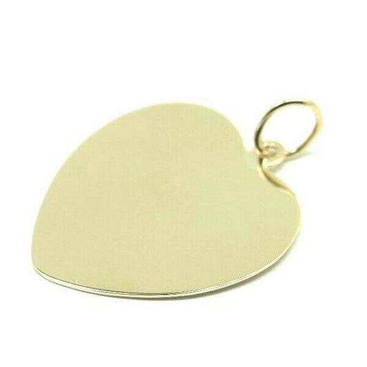Solid Genuine 9ct 9k 375 Yellow, Rose or White Gold Large Heart Shield Disc Pendant