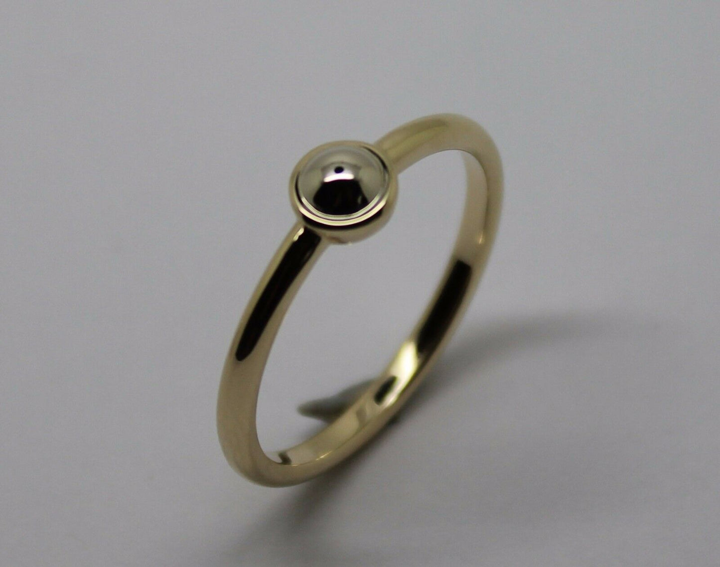 Genuine 9ct yellow gold & white gold ball 4mm Half Ball Ring