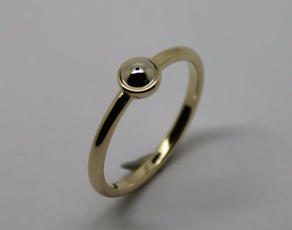 Genuine 9ct yellow gold & white gold ball 4mm Half Ball Ring