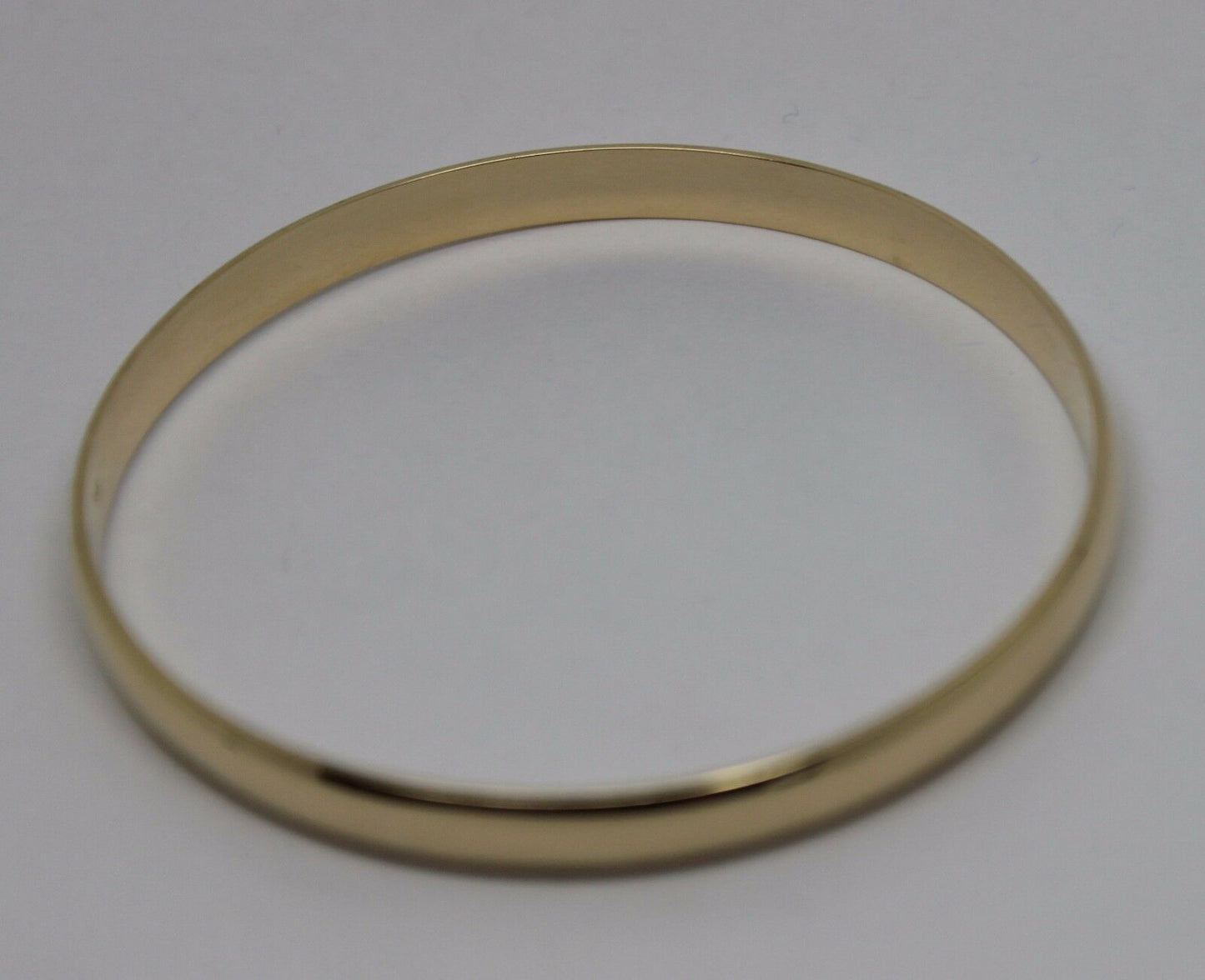 Genuine 9ct 9kt FULL SOLID Heavy Yellow, Rose or White Gold Bangle 6mm wide half round 60mm inside diameter