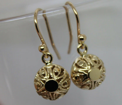 Kaedesigns New 9ct Yellow, Rose or White Gold 10mm Half Ball Hook Filigree Earrings