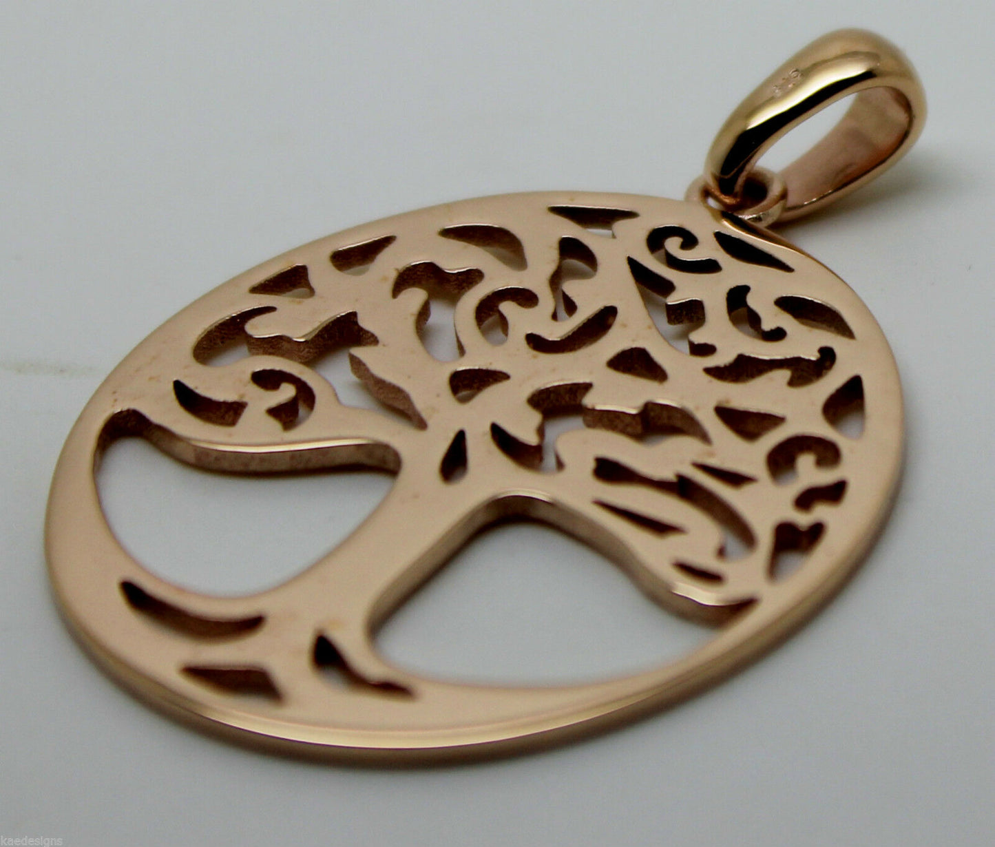 Heavy Solid 9ct Yellow Or Rose Or White Gold Large Tree Of Life Large Pendant