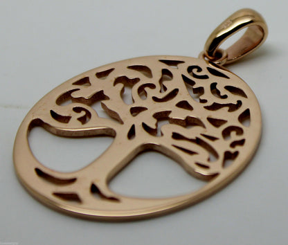 Heavy Solid 9ct Yellow Or Rose Or White Gold Large Tree Of Life Large Pendant