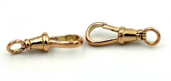 1 PAIR 9ct 9k Solid Yellow or Rose Gold Dog Clip Albert Swivel Clasp 26mm Large Size