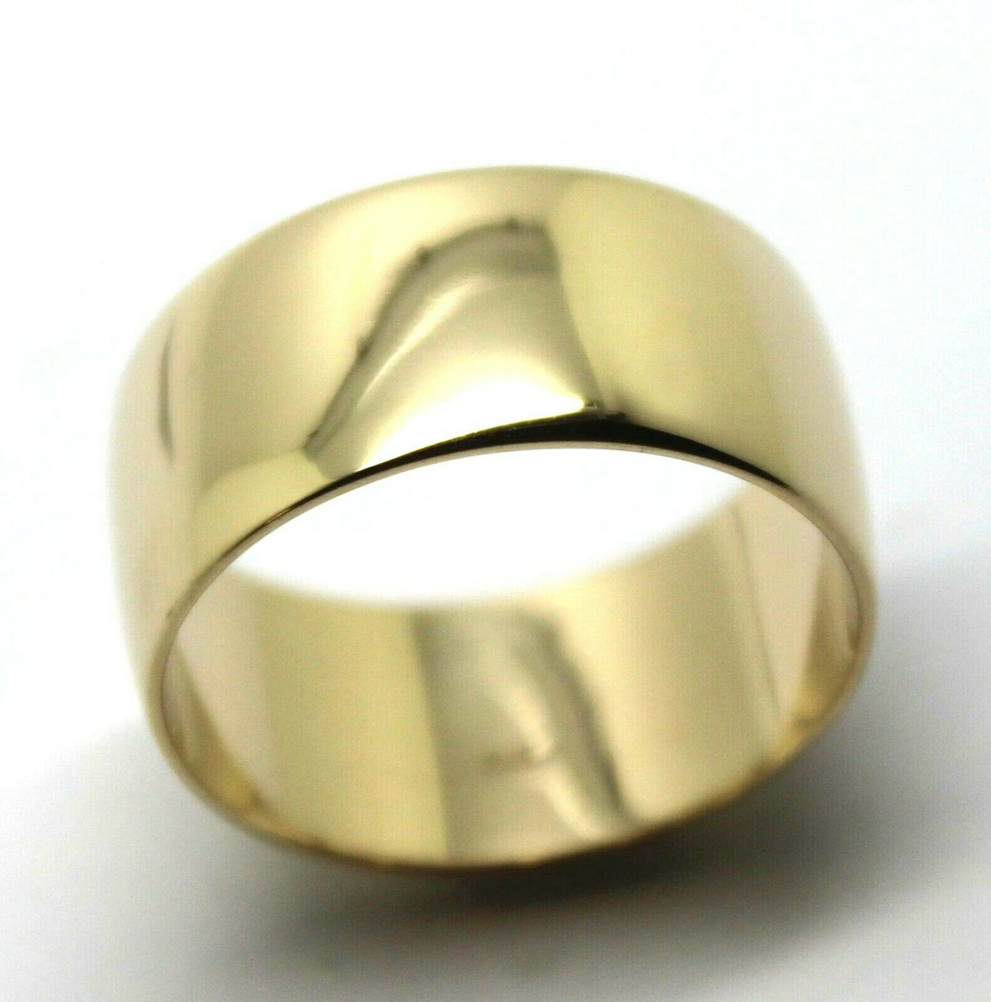 Genuine New Size W Genuine 9K 9ct Yellow Gold Full Solid 10mm Wide Band Ring