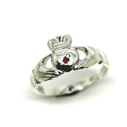 Kaedesigns New Sterling Silver 925 Ruby (Birthstone July) Claddagh Ring