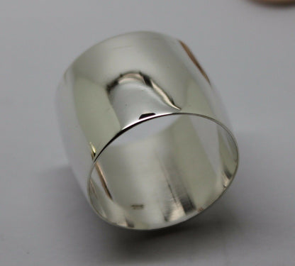 Genuine Size P1/2 Sterling Silver Solid 16mm Extra Wide Band Ring