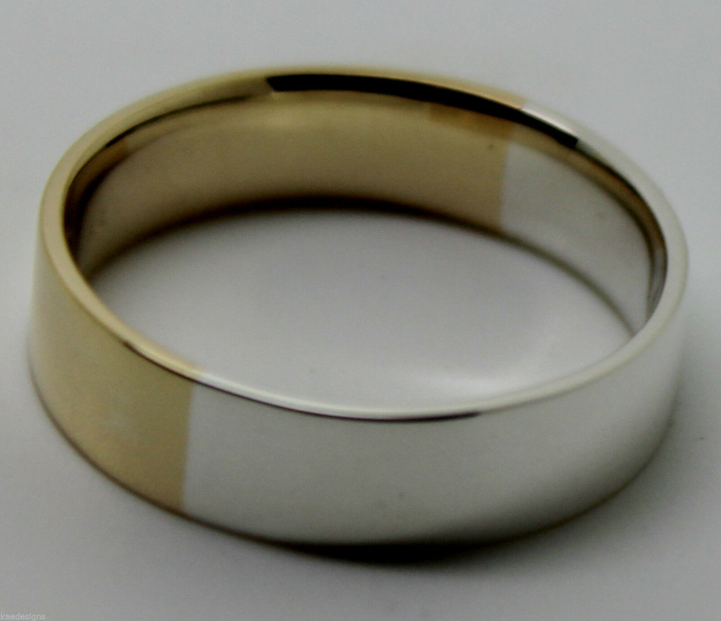 Kaedesigns New Genuine 9ct Yellow Gold Sterling Silver 8mm Band Ring Size S