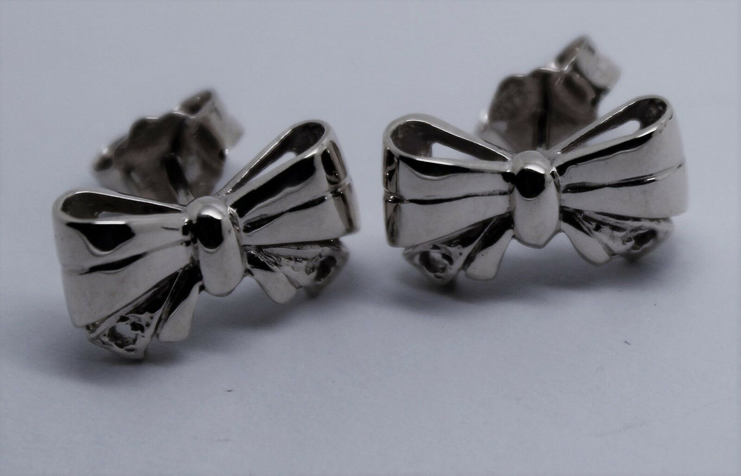 Genuine 9ct White Gold Butterfly Stud Earrings Set With Gemstone Of Your Choice