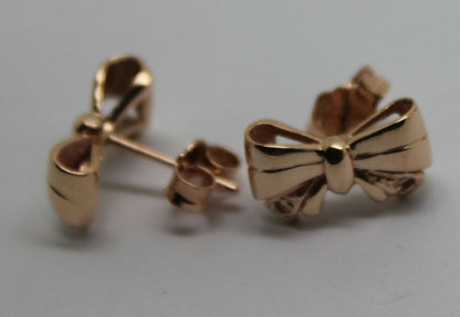 Genuine 9ct Rose Gold Butterfly Stud Earrings Set With Gemstone Of Your Choice