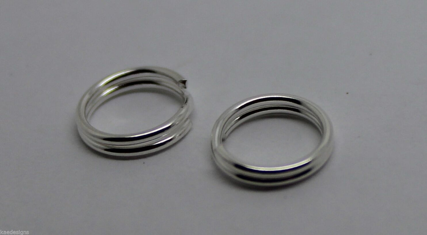 Kaedesigns 925 Sterling Silver Split Ring Many Sizes 5pcs Or 10pcs