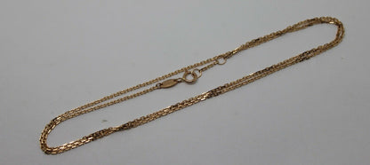 Genuine 750 18k 18ct Rose Gold Box Chain 44cm 2.71g