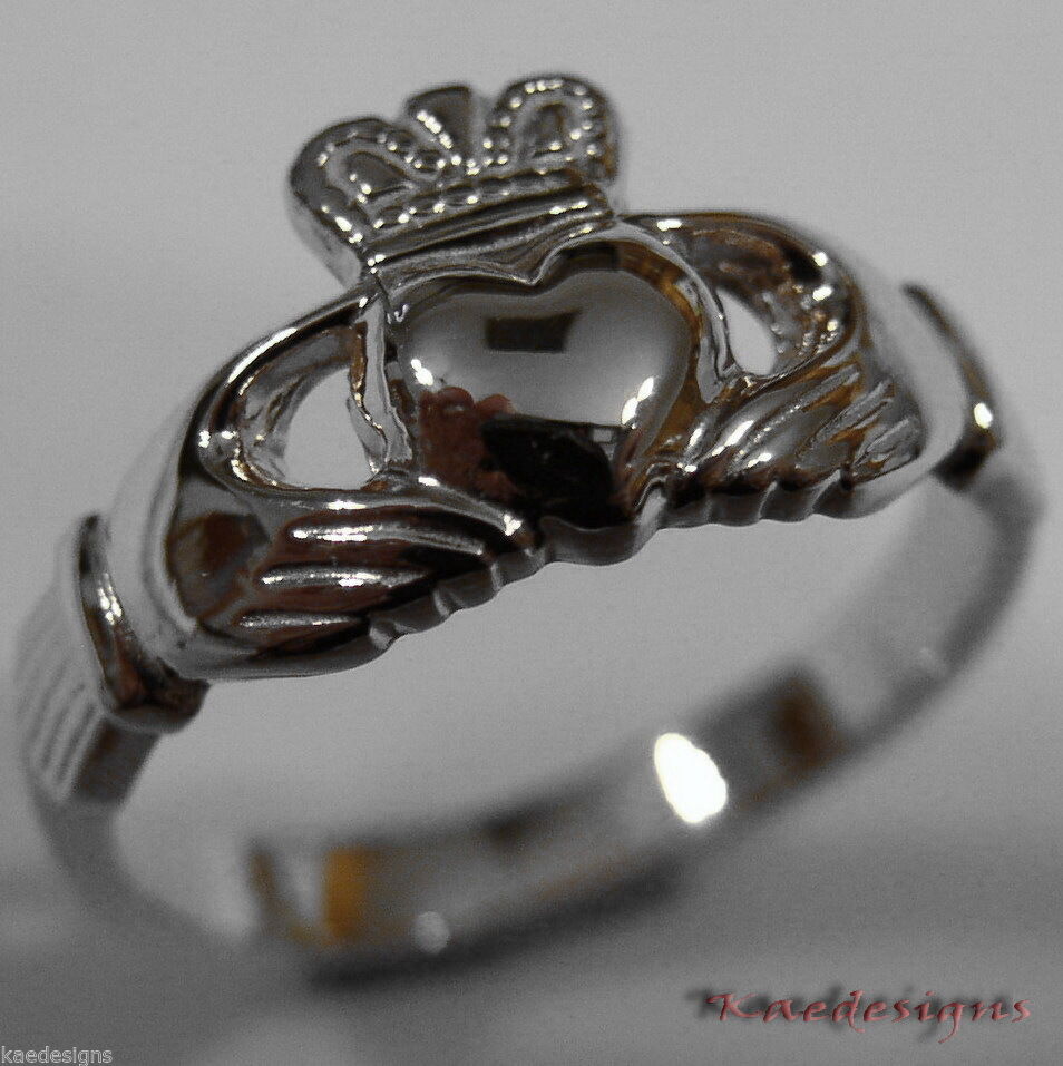 Genuine 9ct 375 Solid Yellow, Rose or White Gold Claddagh Celtic Friendship Ring In Your