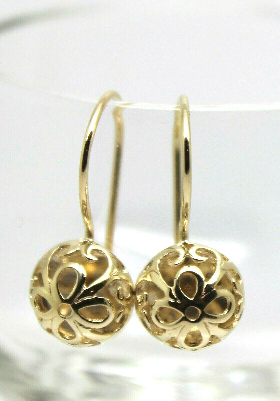 Kaedesigns New 9ct Yellow, Rose or White Gold 10mm Half Ball Hook Filigree Earrings