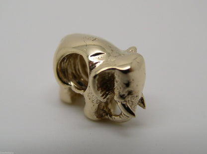 Kaedesigns, 9ct Yellow Or Rose Or White Gold Or Silver Elephant Bead Charm