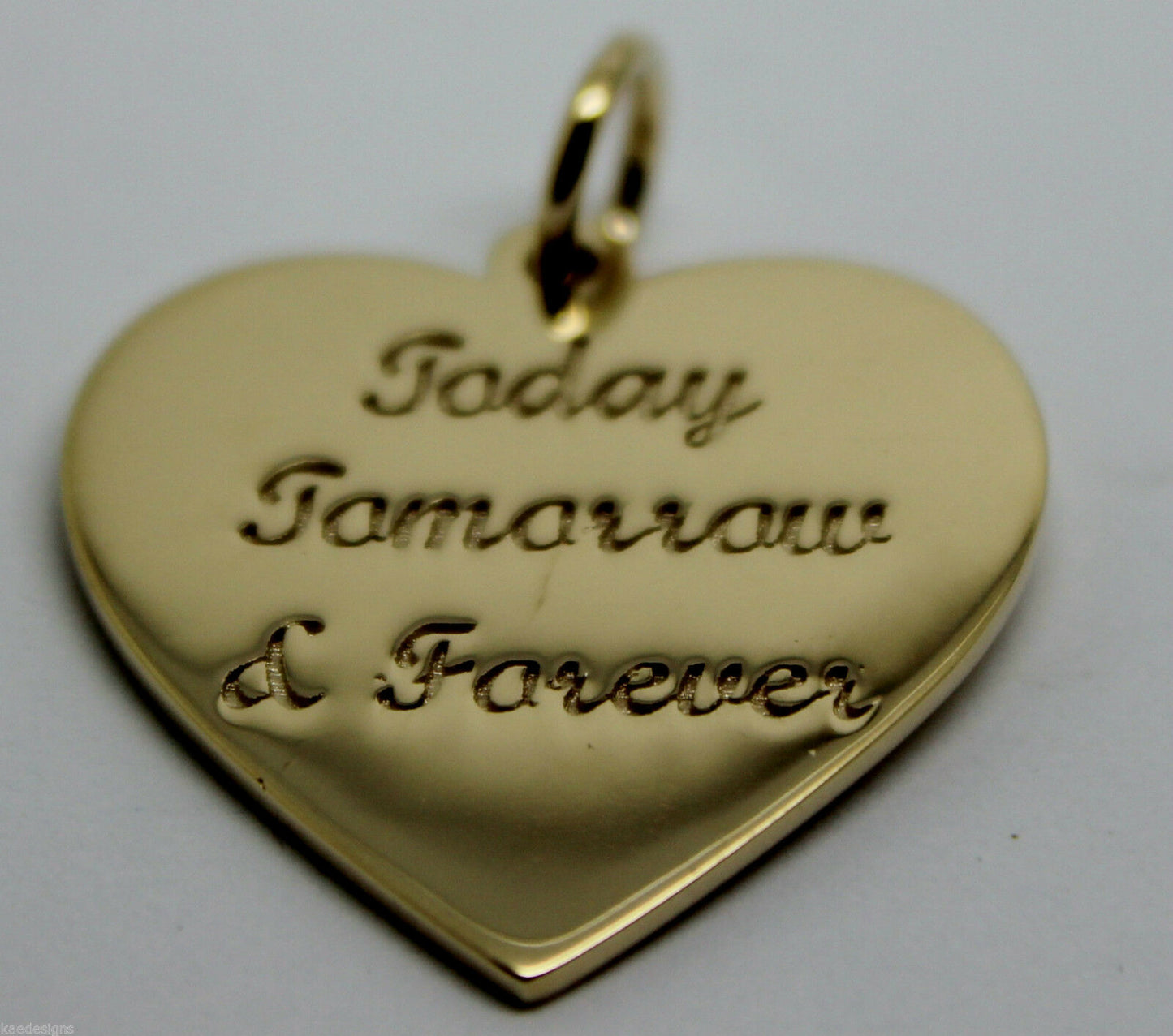 Genuine 9ct 9k Yellow or Rose or White Gold Heart Pendant Engrave your message