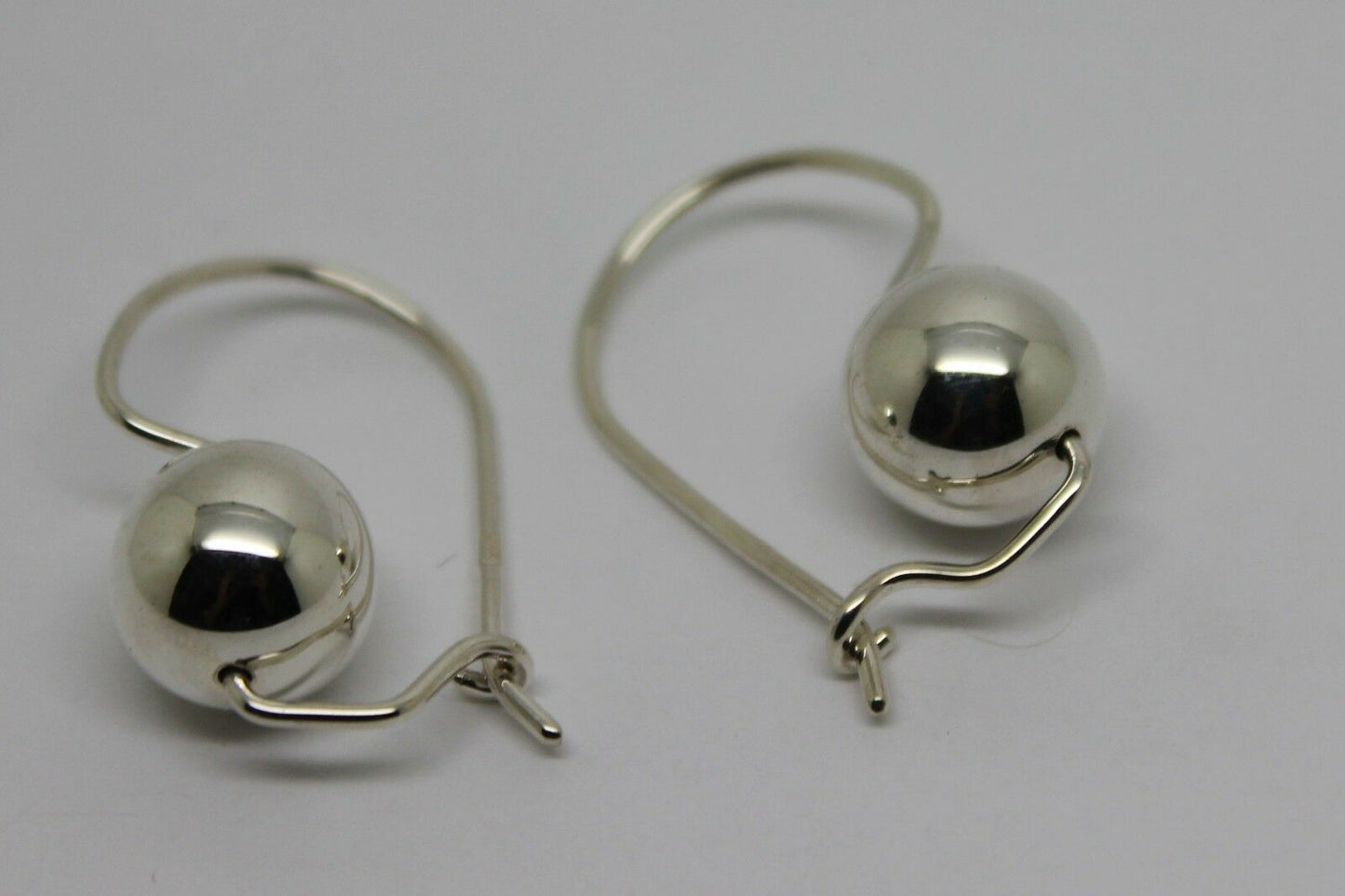 Genuine Sterling Silver 10mm Wide Ball Hook Earrings