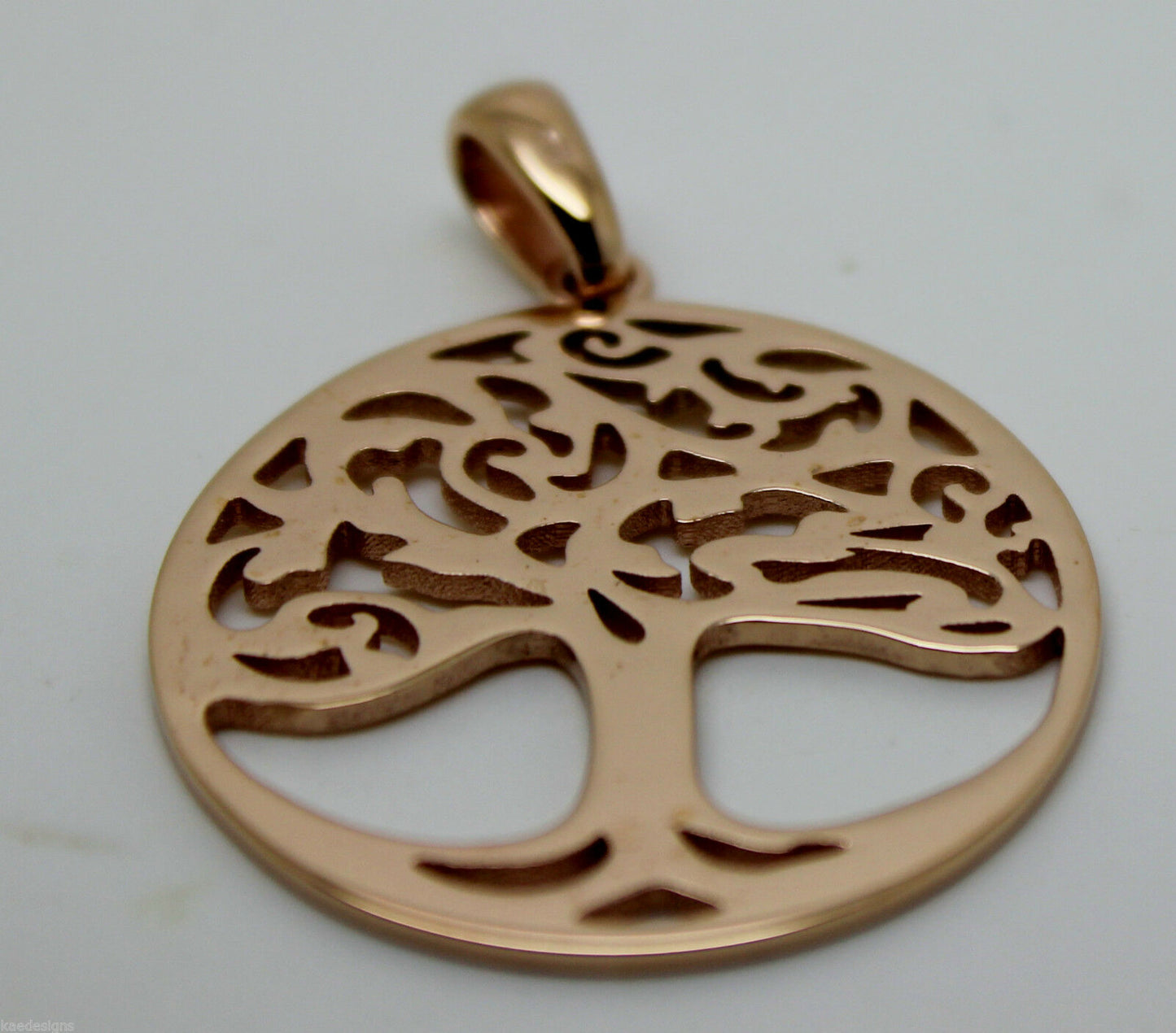 Heavy Solid 9ct Yellow Or Rose Or White Gold Large Tree Of Life Large Pendant