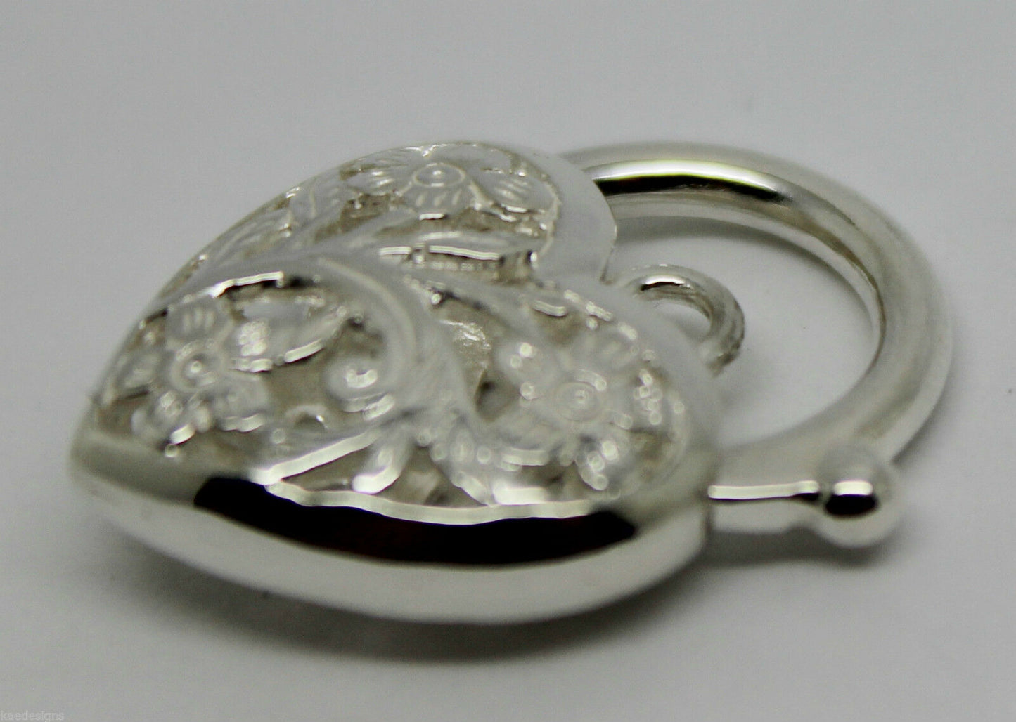 Sterling Silver 925 Filigree Heart Pendant Padlock 4 Sizes,14mm,15mm,18mm, 23mm