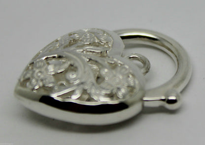 Sterling Silver 925 Filigree Heart Pendant Padlock 4 Sizes,14mm,15mm,18mm, 23mm