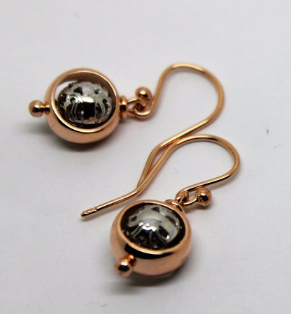 Kaedesigns Genuine 9ct Rose And White Gold Filigree Belcher Ball Earrings