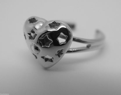 Kaedesigns Genuine New Solid 925 Sterling Silver Heart Star Toe Ring 232