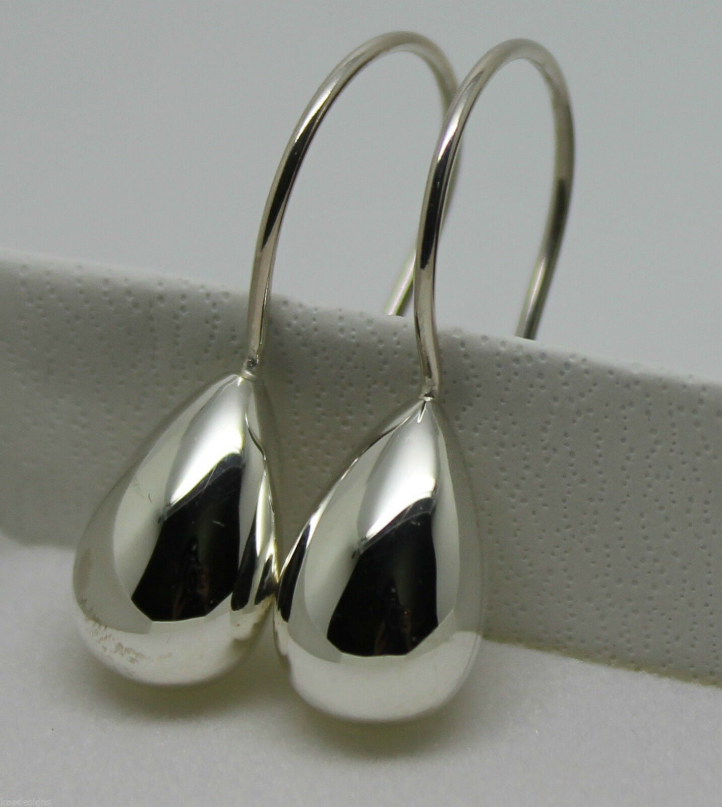 Genuine 925 Sterling Silver Teardrop Tear Drop Hook Earrings