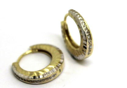 Kaedesigns, Genuine New 9ct Yellow Gold Hoop Cz Earrings