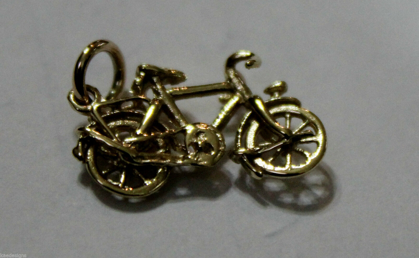 Genuine 9ct Yellow or Rose or White Gold or Sterling Silver Push Bike Pendant