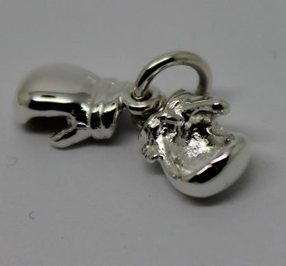 Small 925 Sterling Silver Boxing Gloves One Pair Pendant or Charm 12mm x 6mm