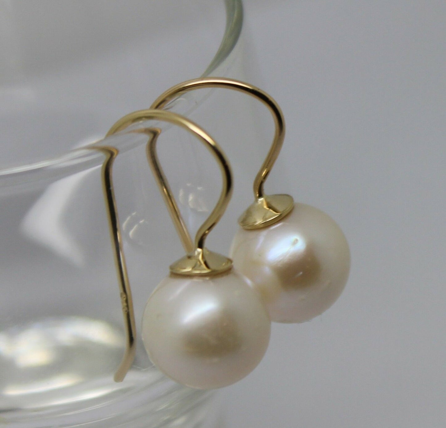 Kaedesigns  New 9ct 9k Yellow, Rose or White Gold 10mm Pearl Ball Drop Earrings